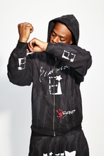 Load image into Gallery viewer, StarForeva Zip-Up Jacket Drip Dye 1 -Black
