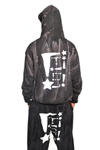 Load image into Gallery viewer, StarForeva Zip-Up Jacket Drip Dye 1 -Black
