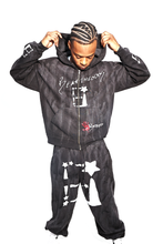 Load image into Gallery viewer, StarForeva Zip-Up Jacket Drip Dye 1 -Black
