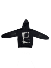 Load image into Gallery viewer, StarForeva Rhinestone Hoodie -OFF Black
