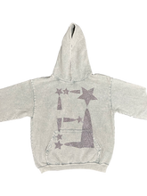 Load image into Gallery viewer, StarForeva Rhinestone Hoodie -Mineral Wash Limestone
