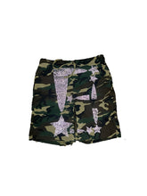 Load image into Gallery viewer, StarForeva Rhinestone Shorts -Camouflage Green
