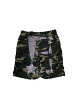 Load image into Gallery viewer, StarForeva Rhinestone Shorts -Camouflage Green
