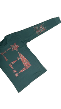 Load image into Gallery viewer, StarForeva Rhinestone L/S Staple Shirt -Pine Green
