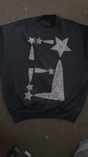 Load and play video in Gallery viewer, StarForeva Rhinestone Crewneck -Black
