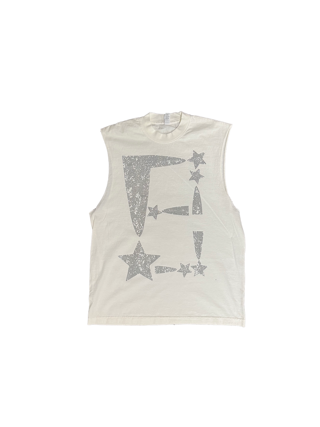 StarForeva Rhinestone Sleeveless Tank -Off White